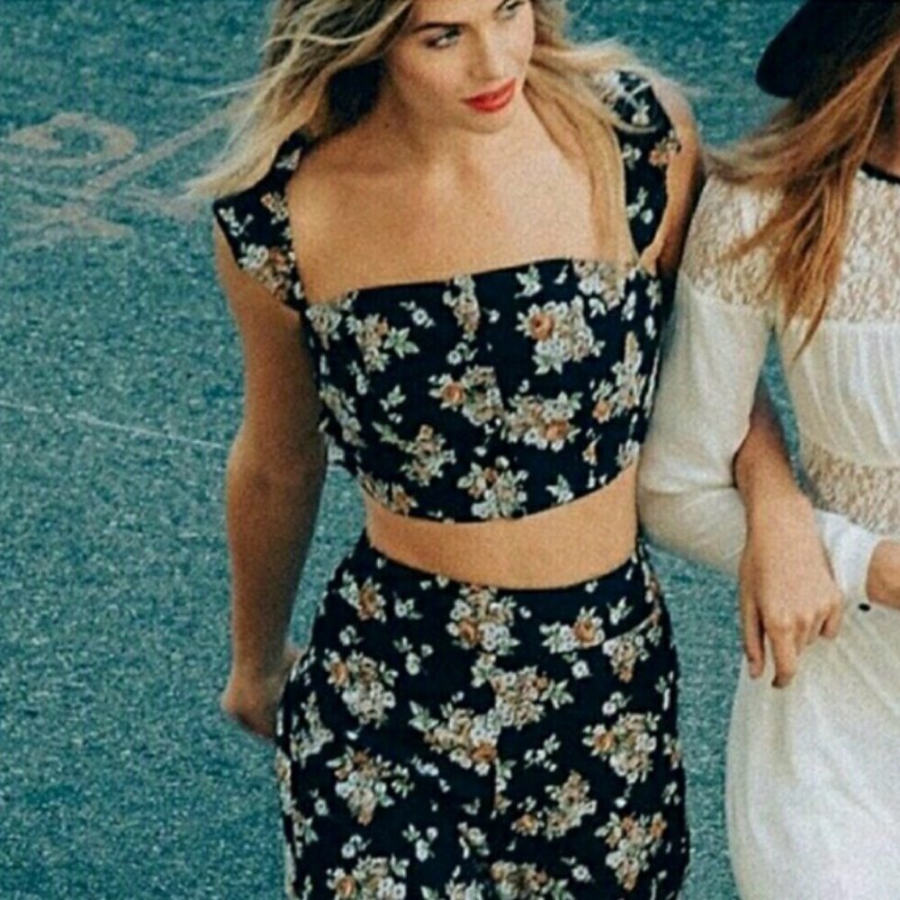 Flynn Skye Floral Top S Ruffle Spring *free people